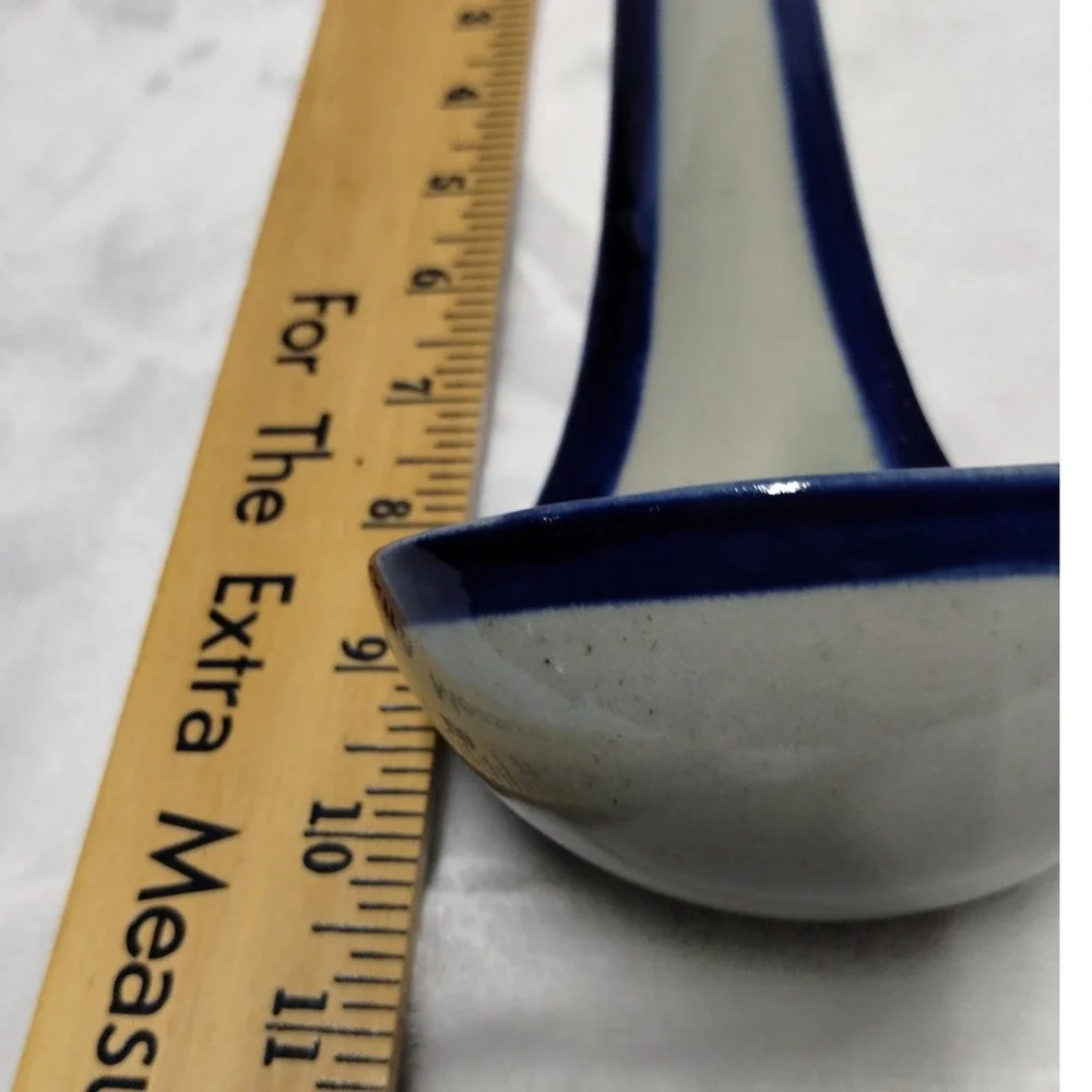 Vintage‎ Tonala Mexico Pottery Ladle Blue Floral Rustic Wall Decor